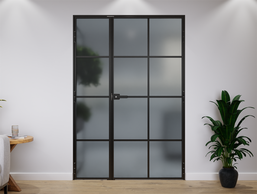 Drzwi Podwójne Aluminiowe Slim Loft 8 Pól Komplet z Ościeżnica 