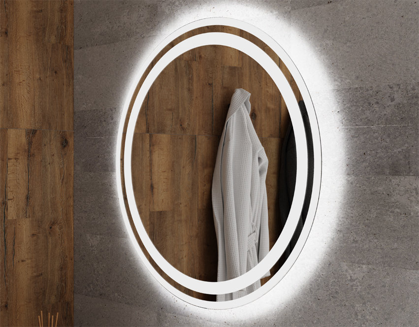 Lustro Okrągłe Ścienne 70cm Podświetlone LED HERA
