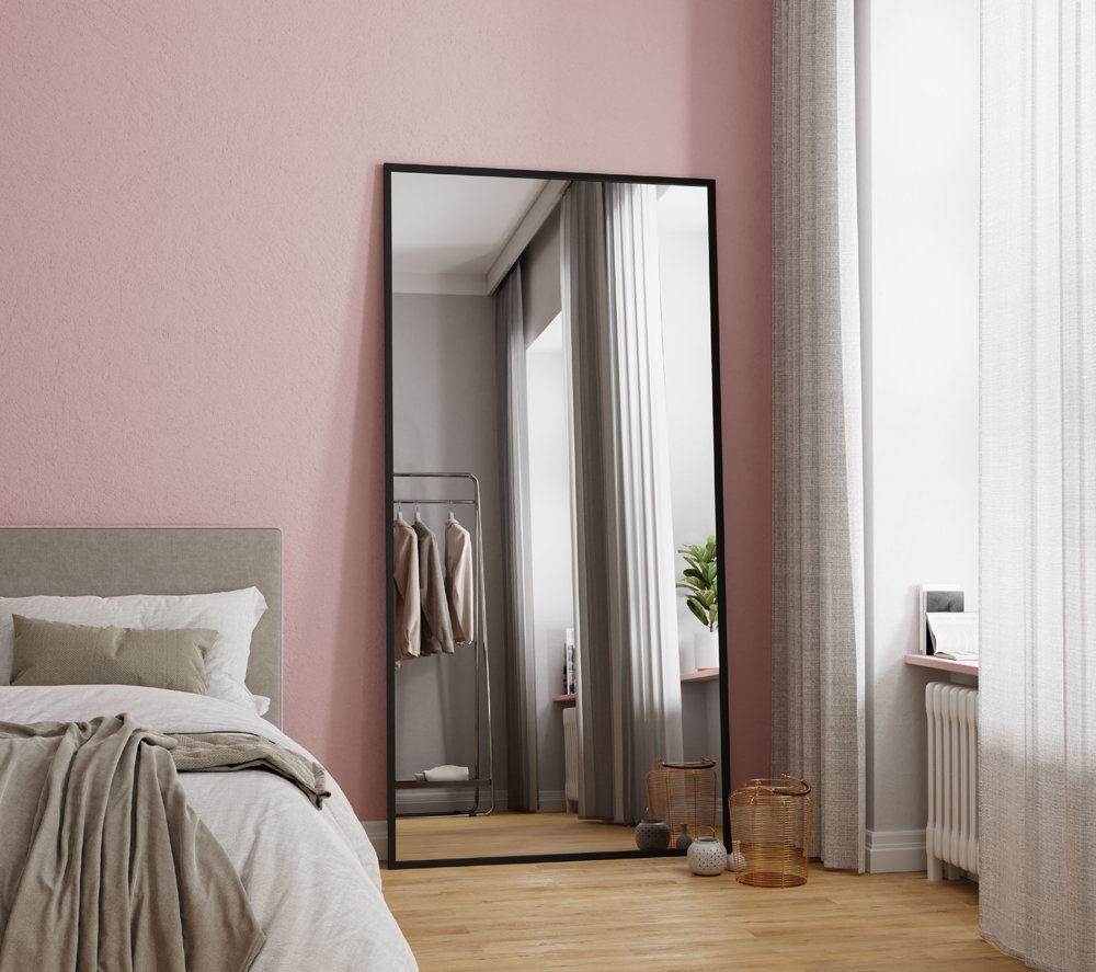 LUSTRO SREBRNE KAROL RAMA ALUMINIUM SZEROKA CZARNA 170X60