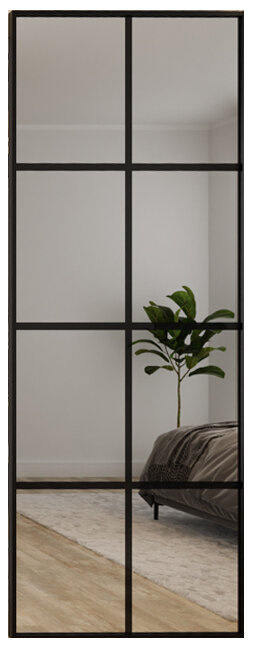 Glass wall Loft Glazing bar Aluminum profile Black 2 Wall and 1 Leaf COMPLETE