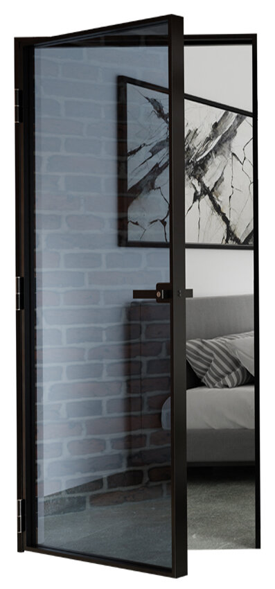 Drzwi Aluminiowe Grafit Slim Loft Komplet z Ościeżnica Lewe 880x2080mm