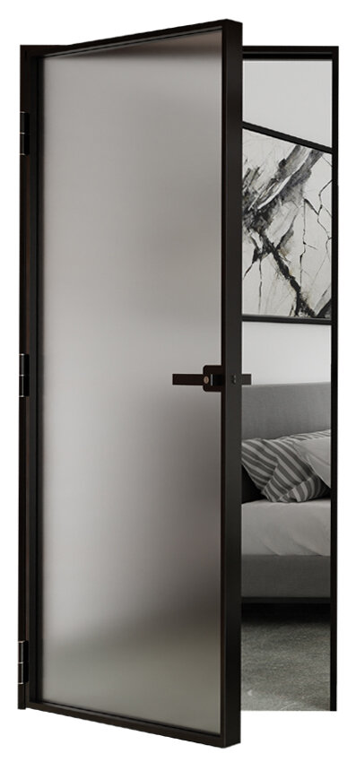 Drzwi Aluminiowe Satyna Slim Loft Komplet z Ościeżnica Lewe 880x2080mm